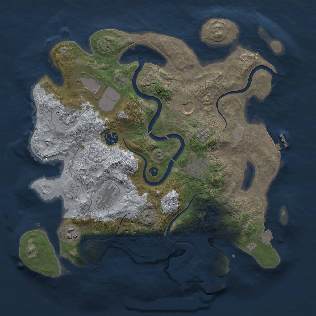 Rust Map: Procedural Map, Size: 3500, Seed: 2114611, 14 Monuments