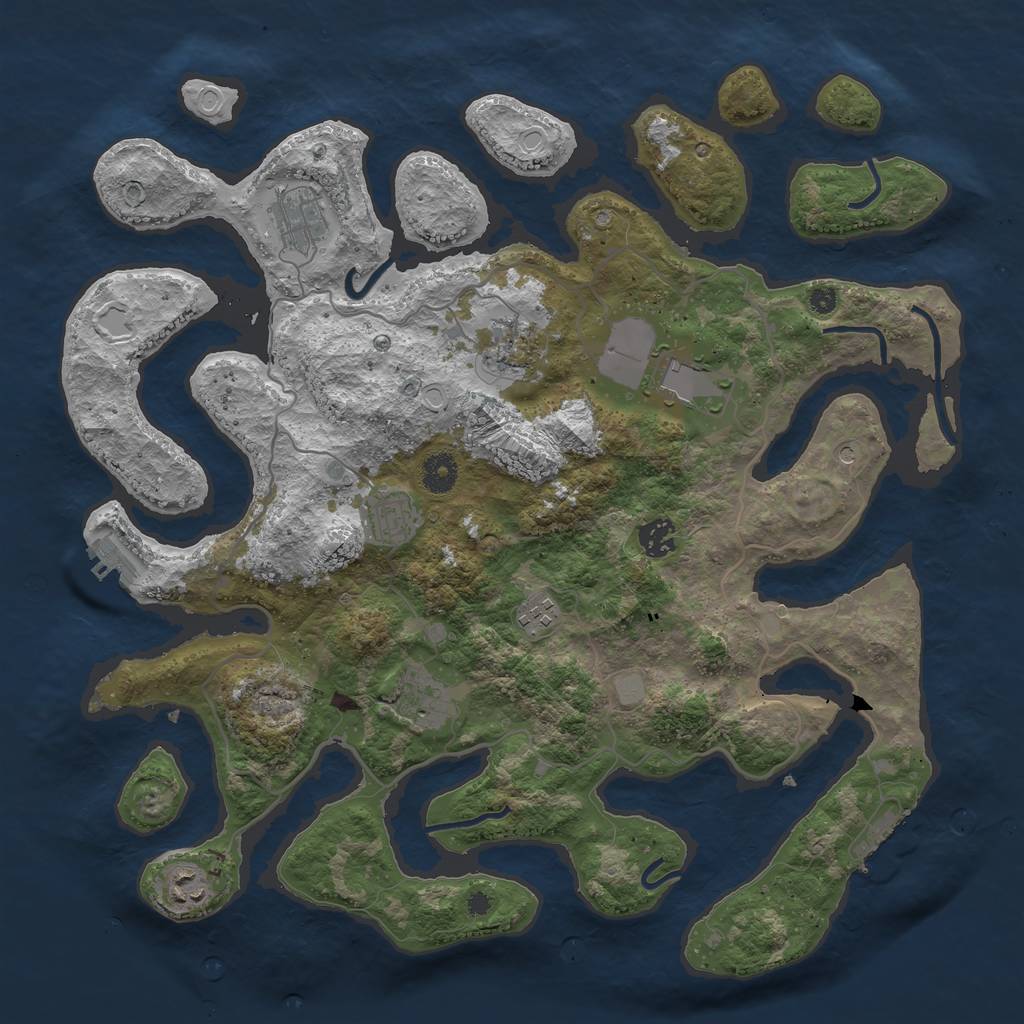 Rust Map: Procedural Map, Size: 4000, Seed: 949406, 16 Monuments