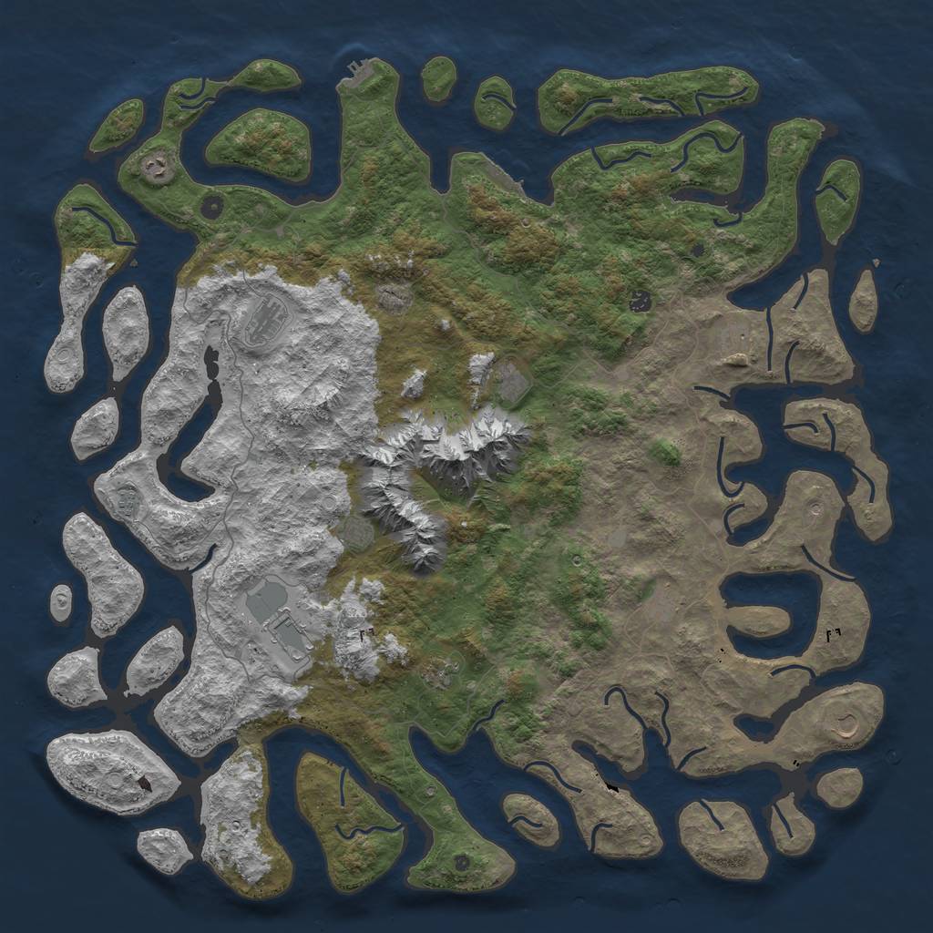Rust Map: Procedural Map, Size: 6000, Seed: 354345485, 19 Monuments