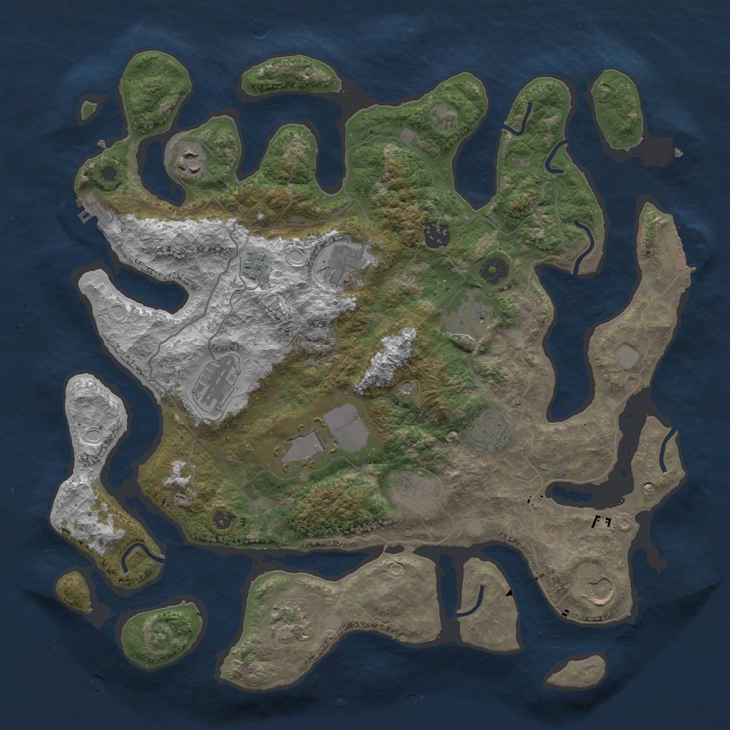 Rust Map: Procedural Map, Size: 4000, Seed: 785712, 19 Monuments