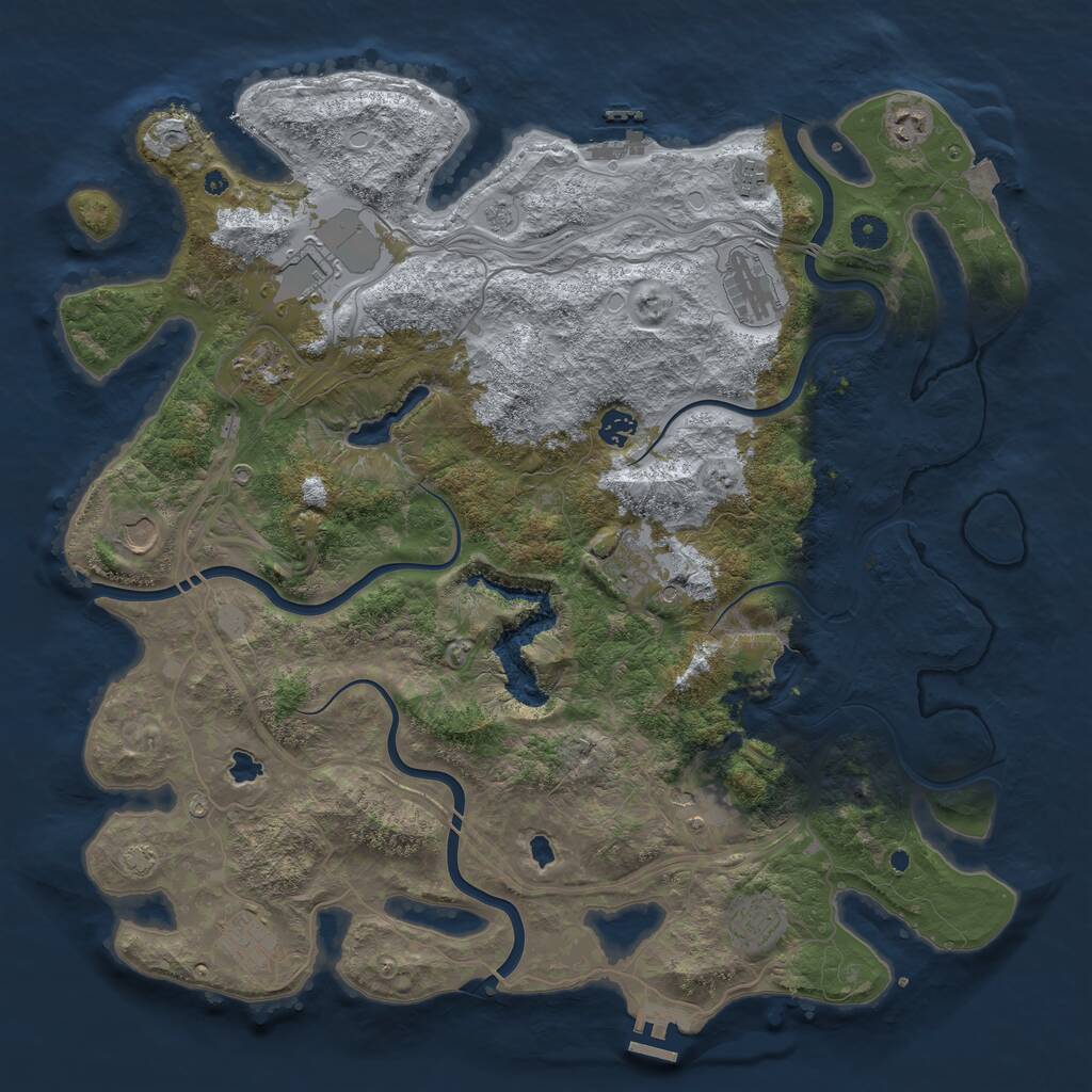 Rust Map: Procedural Map, Size: 4500, Seed: 4046017, 17 Monuments