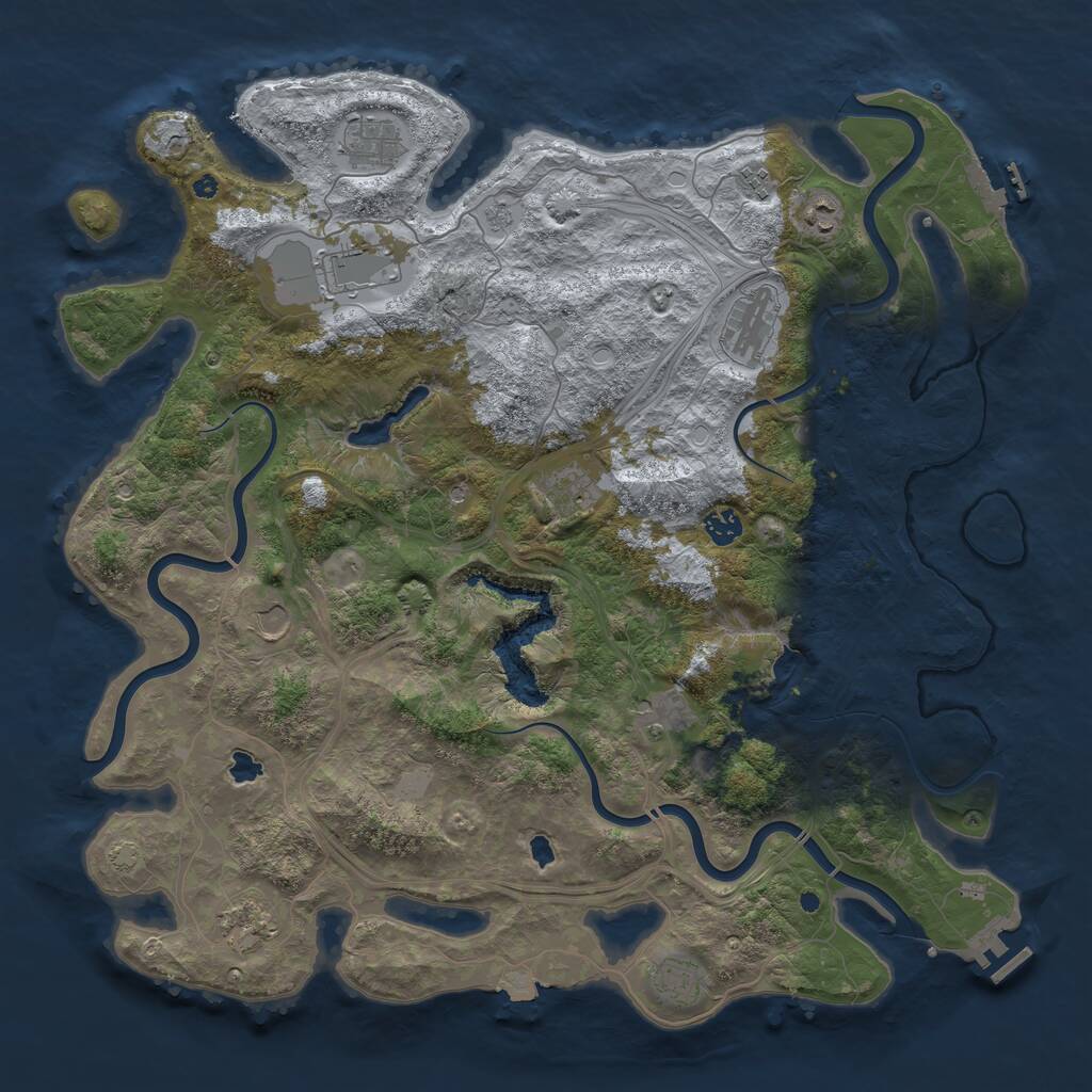 Rust Map: Procedural Map, Size: 4500, Seed: 4046017, 17 Monuments
