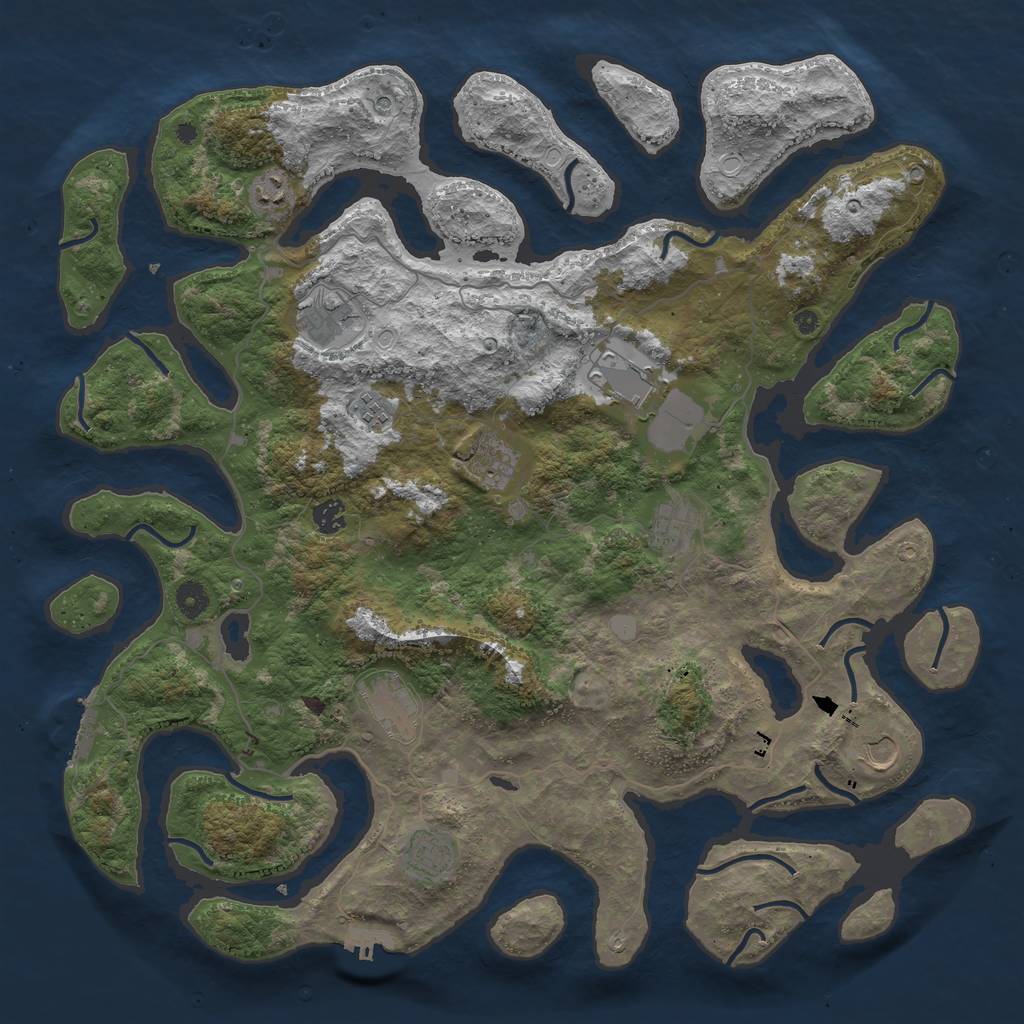 Rust Map: Procedural Map, Size: 4500, Seed: 1459432, 18 Monuments