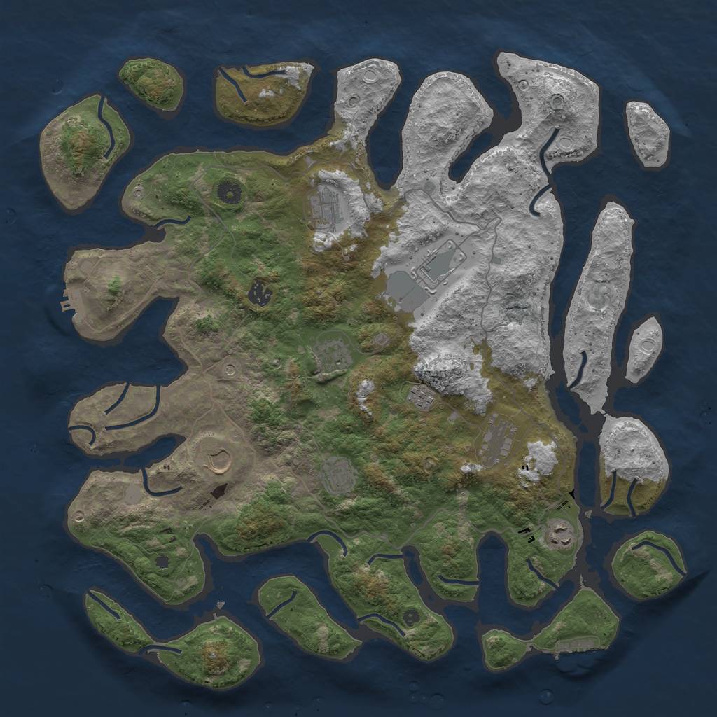 Rust Map: Procedural Map, Size: 4500, Seed: 1722799, 17 Monuments