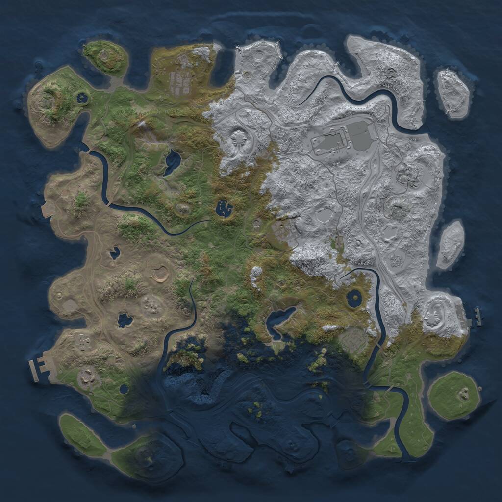 Rust Map: Procedural Map, Size: 4500, Seed: 1722799, 15 Monuments