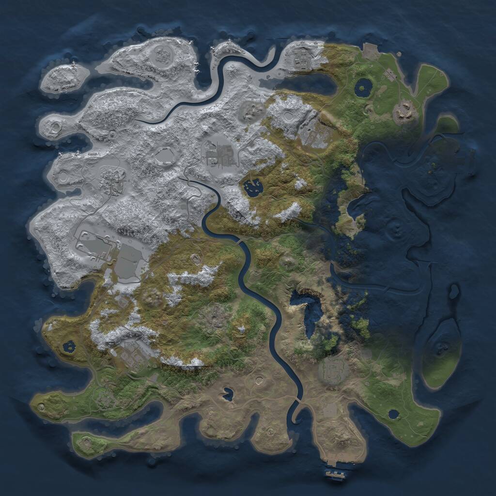 Rust Map: Procedural Map, Size: 4000, Seed: 991466, 15 Monuments