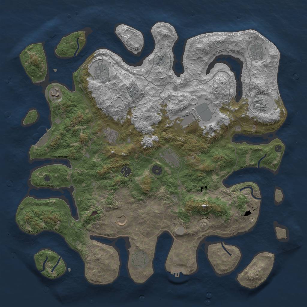 Rust Map: Procedural Map, Size: 4500, Seed: 1656397, 19 Monuments