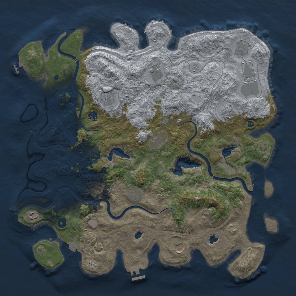 Rust Map: Procedural Map, Size: 4500, Seed: 1656397, 17 Monuments