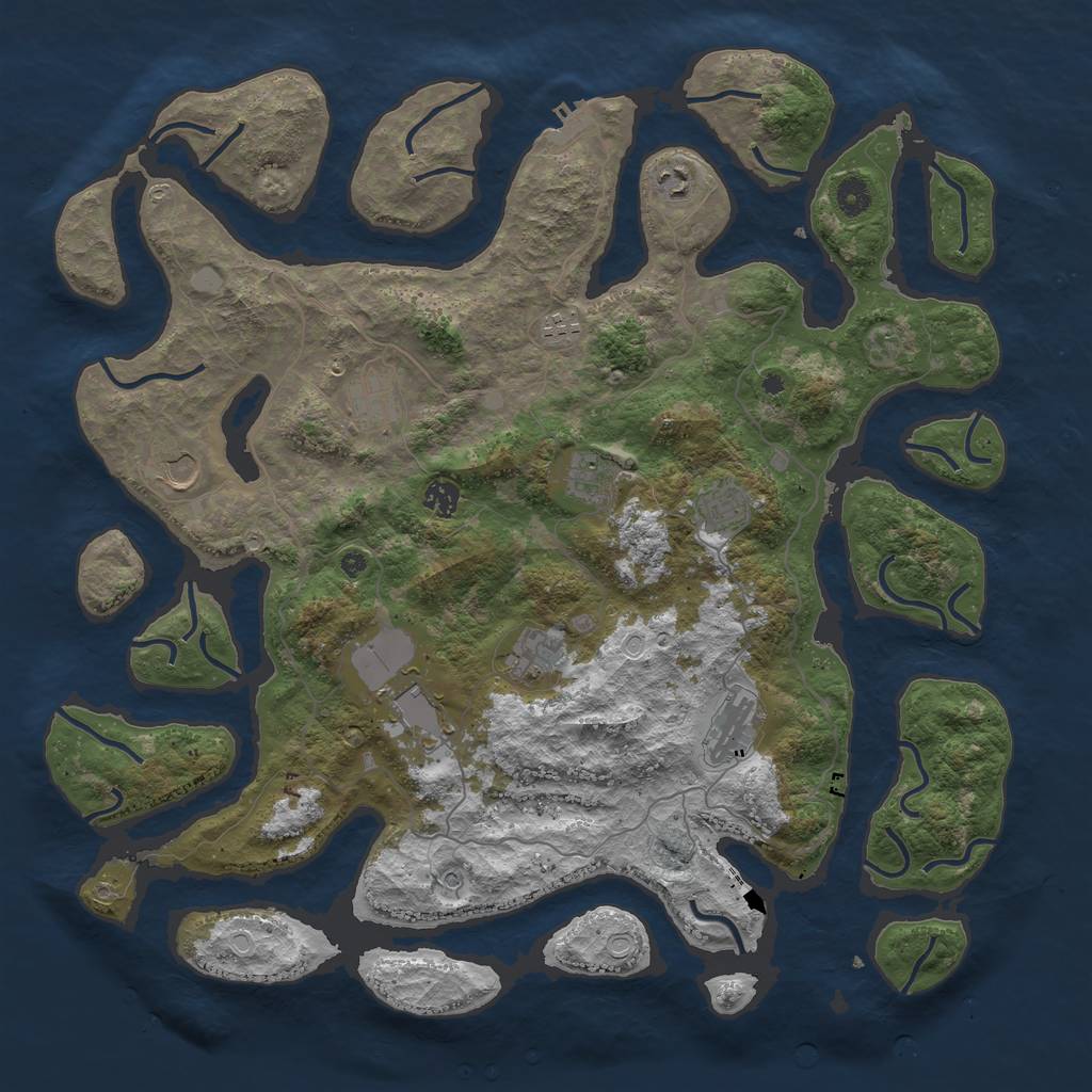 Rust Map: Procedural Map, Size: 4500, Seed: 4198938, 17 Monuments