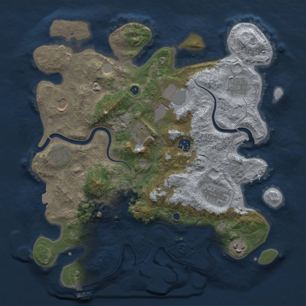 Rust Map: Procedural Map, Size: 3600, Seed: 1795842558, 15 Monuments