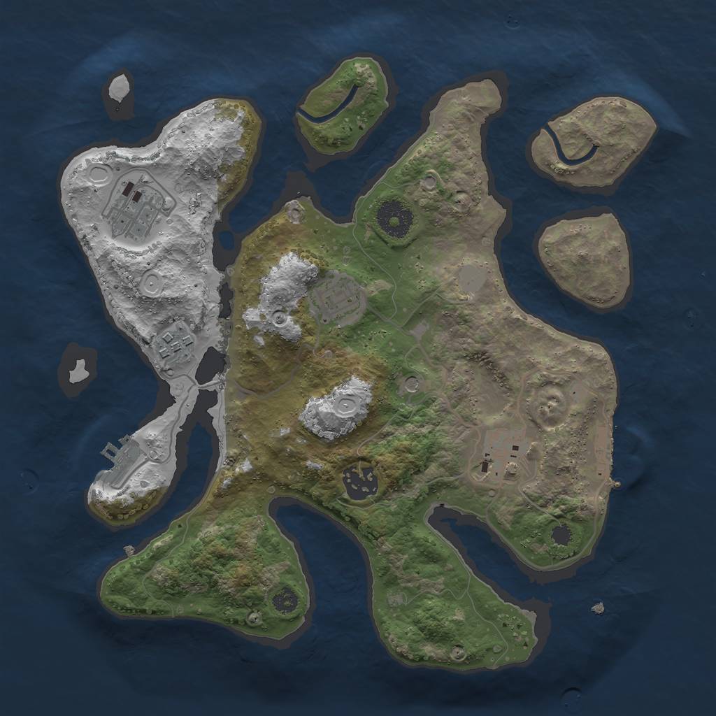 Rust Map: Procedural Map, Size: 3000, Seed: 6766445, 13 Monuments