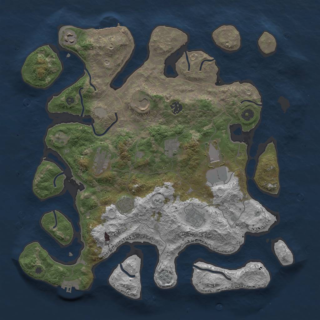 Rust Map: Procedural Map, Size: 4000, Seed: 754338, 17 Monuments