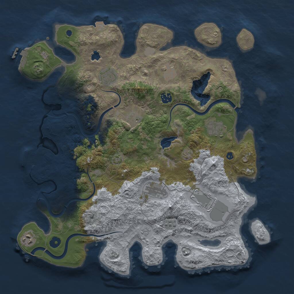Rust Map: Procedural Map, Size: 4000, Seed: 754338, 15 Monuments