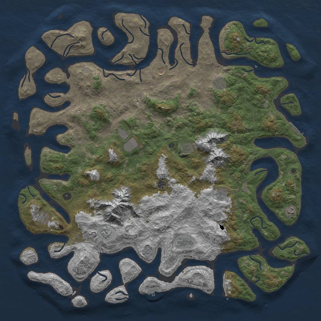 Rust Map: Procedural Map, Size: 6000, Seed: 169536497, 19 Monuments