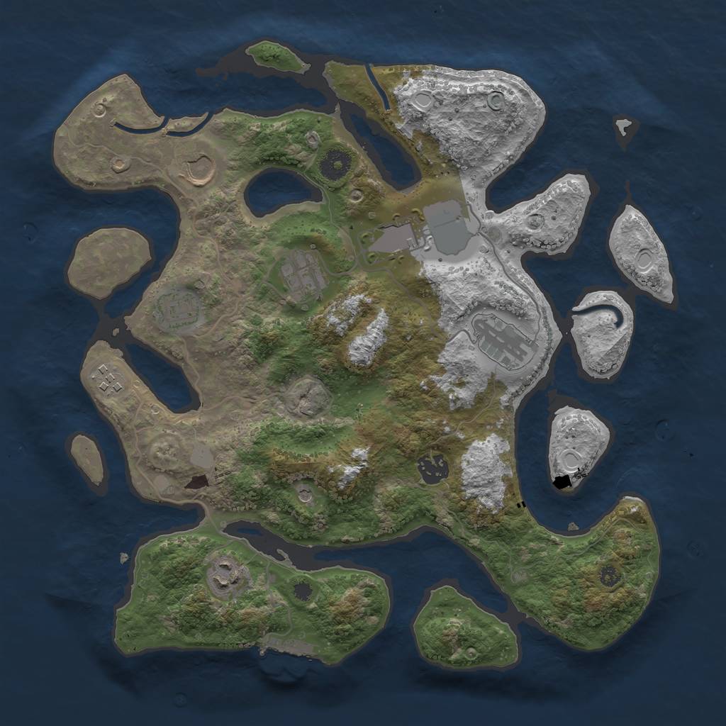 Rust Map: Procedural Map, Size: 3550, Seed: 279712, 15 Monuments