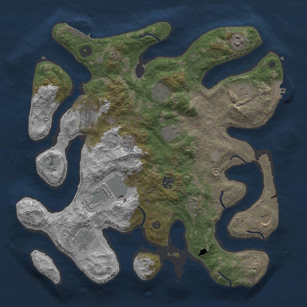 Rust Map: Procedural Map, Size: 3800, Seed: 1572, 19 Monuments