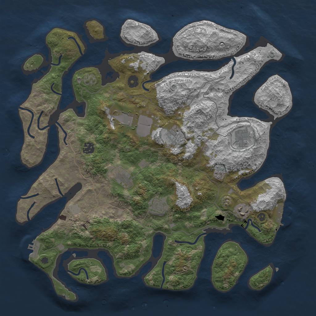 Rust Map: Procedural Map, Size: 4000, Seed: 290208, 15 Monuments
