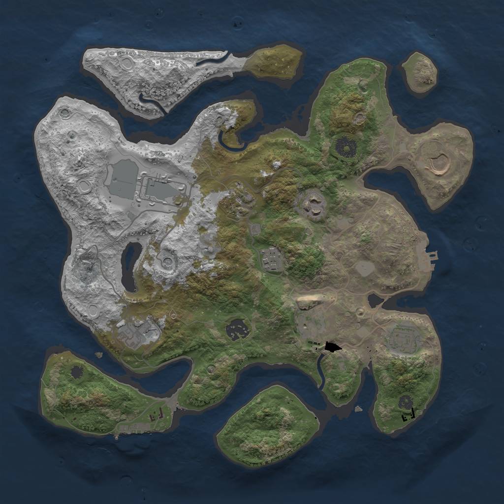 Rust Map: Procedural Map, Size: 3500, Seed: 1560591797, 17 Monuments