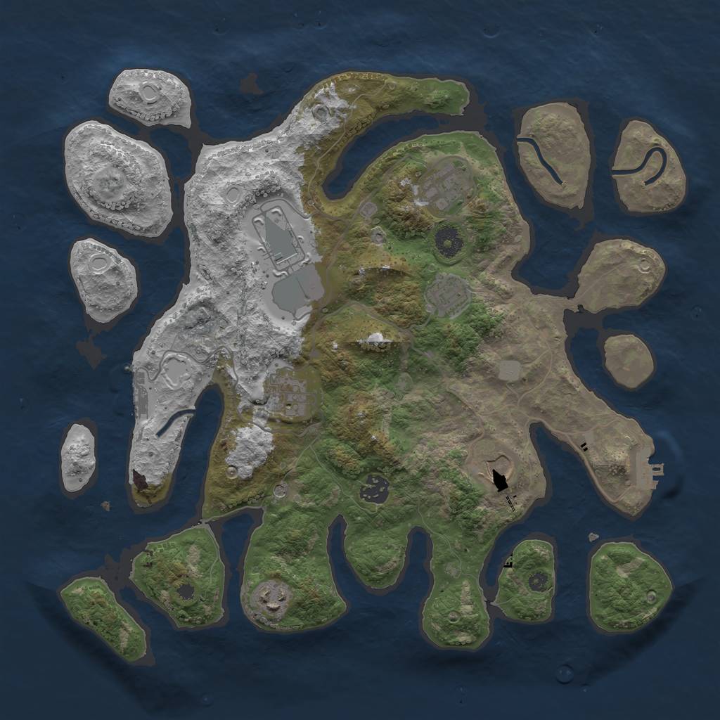 Rust Map: Procedural Map, Size: 3700, Seed: 900, 15 Monuments