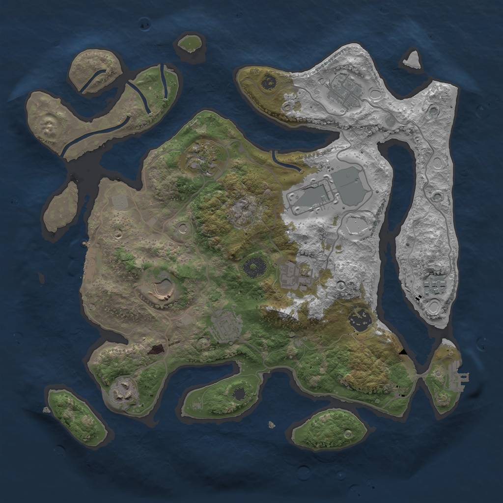 Rust Map: Procedural Map, Size: 3500, Seed: 1006, 17 Monuments