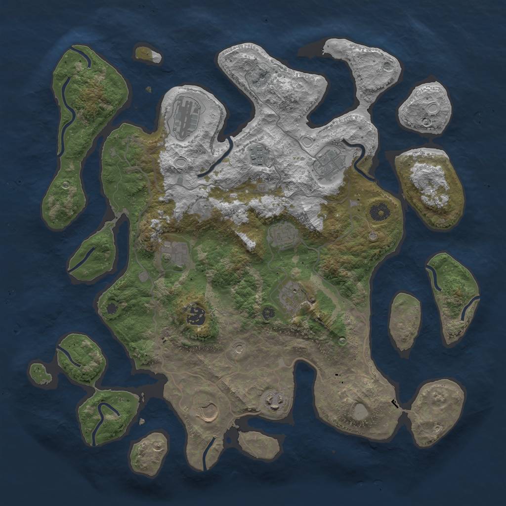 Rust Map: Procedural Map, Size: 4000, Seed: 2968658, 15 Monuments