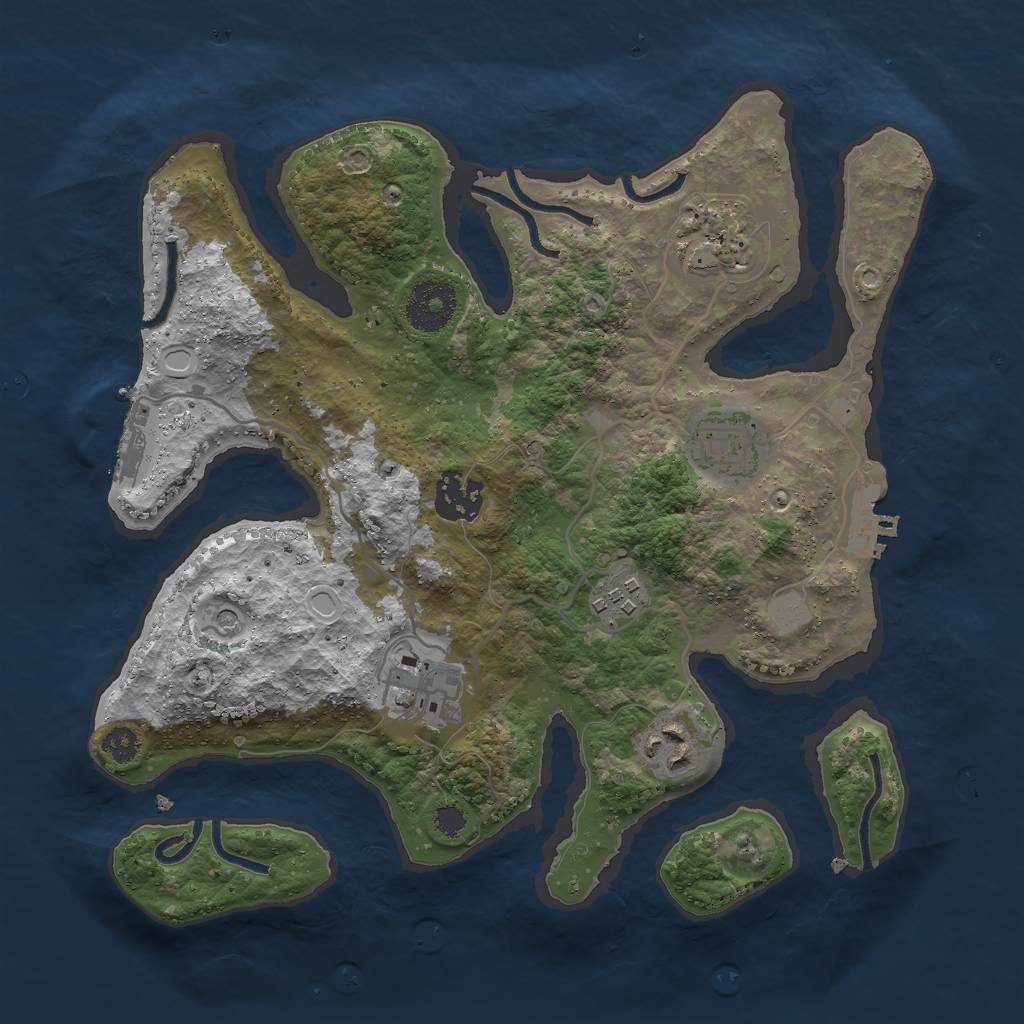 Rust Map: Procedural Map, Size: 3000, Seed: 618141, 14 Monuments