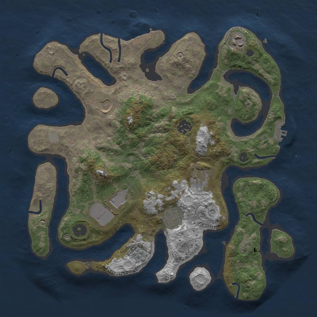 Rust Map: Procedural Map, Size: 3500, Seed: 465152956, 15 Monuments