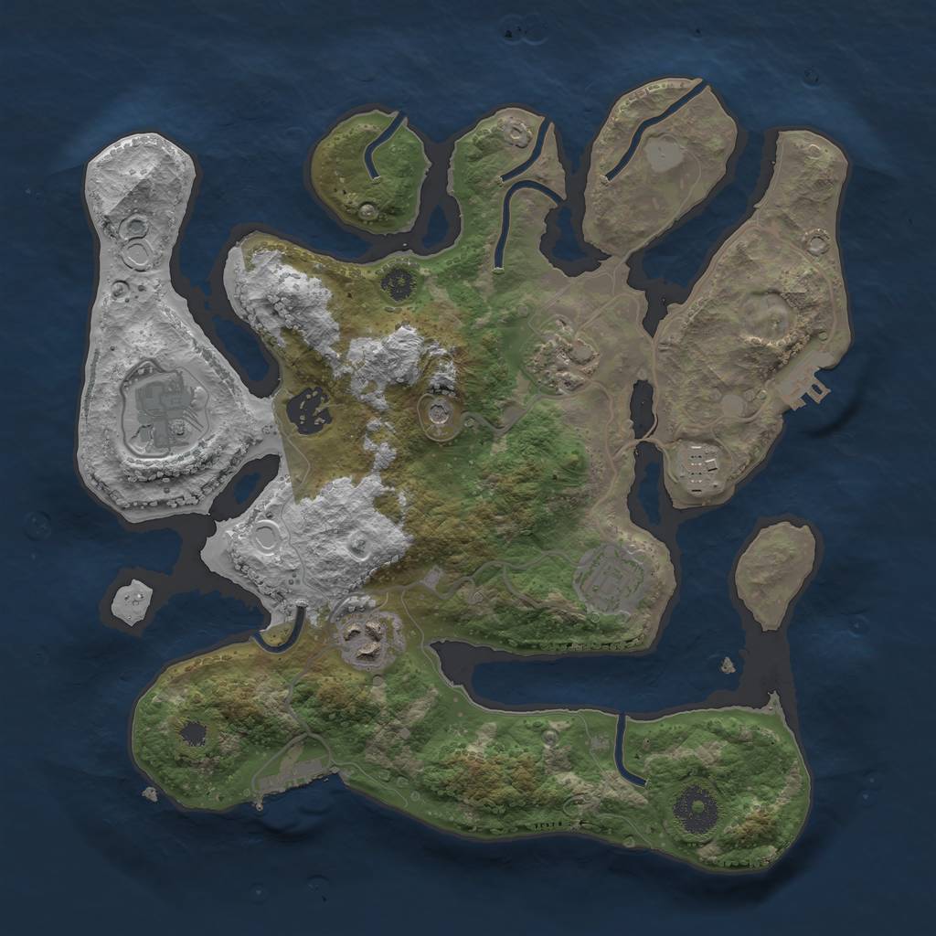 Rust Map: Procedural Map, Size: 3100, Seed: 897877523, 14 Monuments