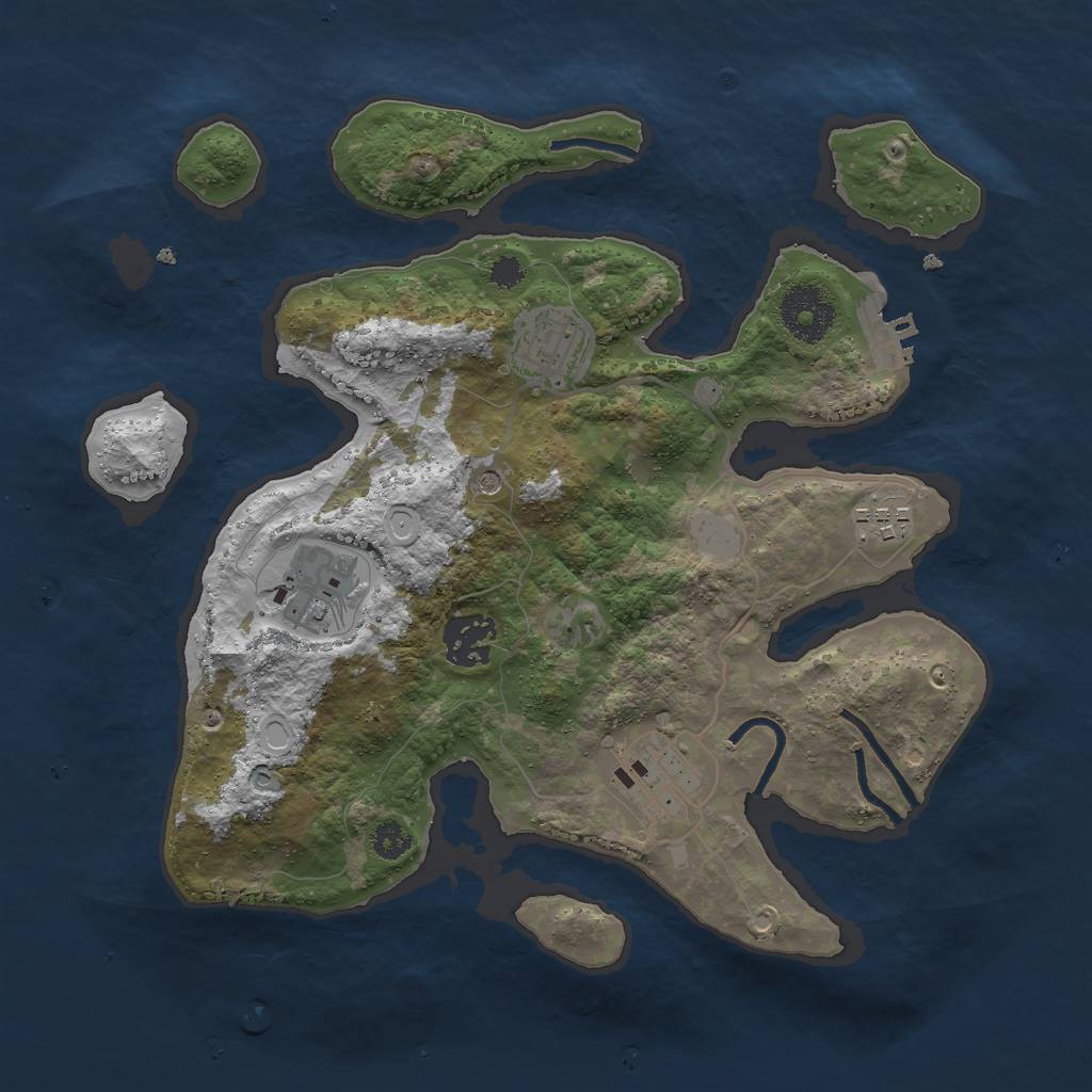 Rust Map: Procedural Map, Size: 3000, Seed: 52285, 12 Monuments