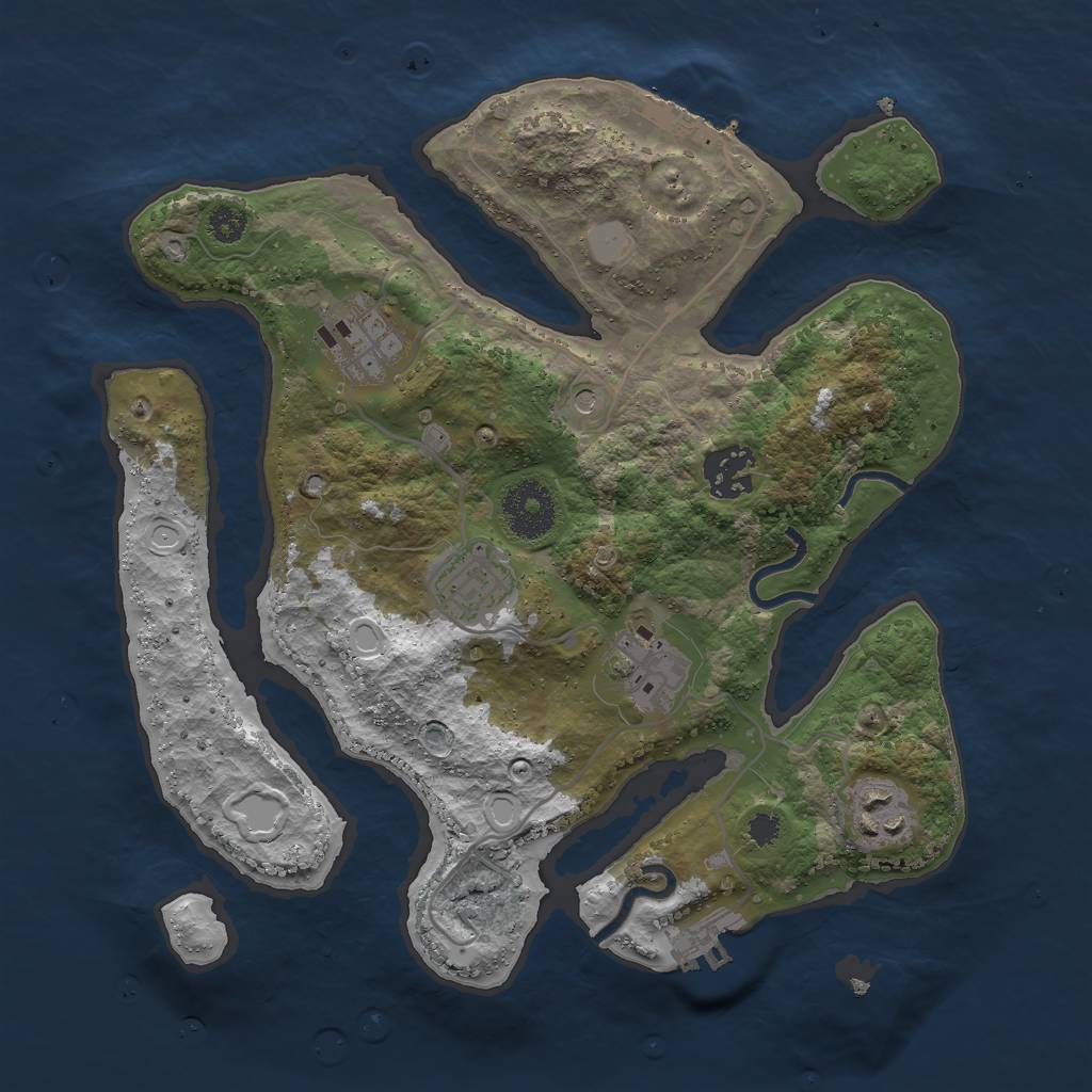 Rust Map: Procedural Map, Size: 3000, Seed: 2434509, 13 Monuments