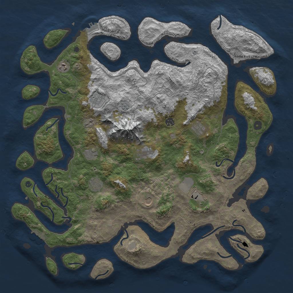 Rust Map: Procedural Map, Size: 5000, Seed: 21230131, 18 Monuments