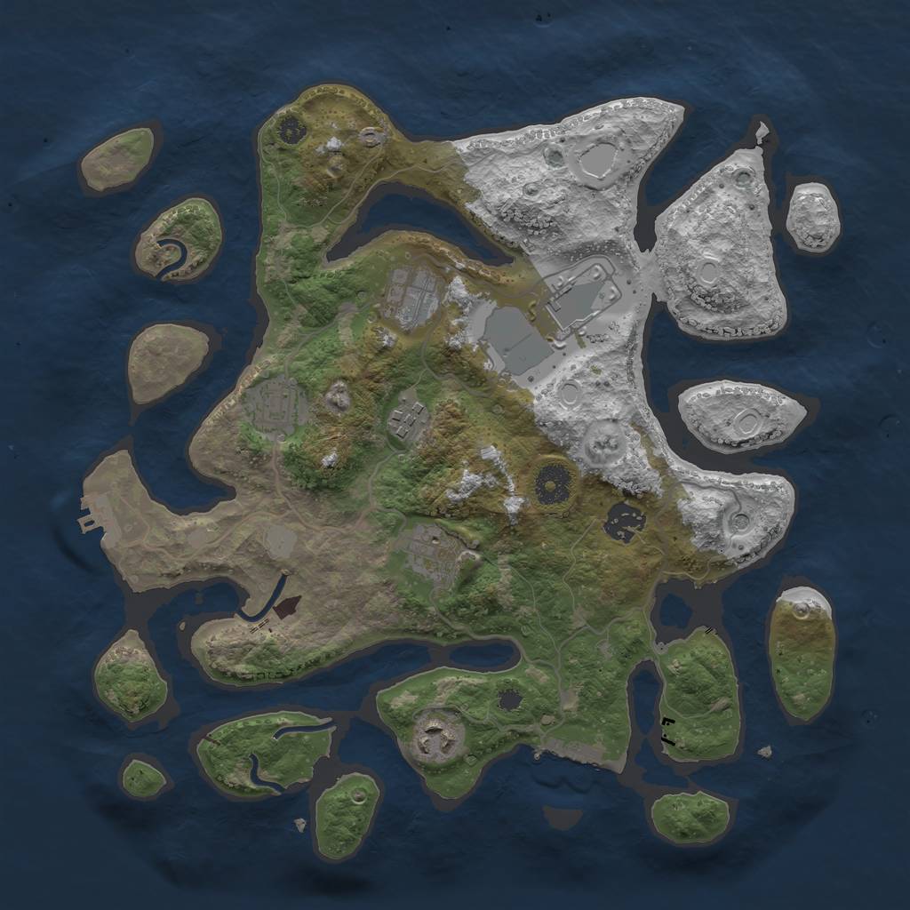 Rust Map: Procedural Map, Size: 3500, Seed: 197012, 15 Monuments