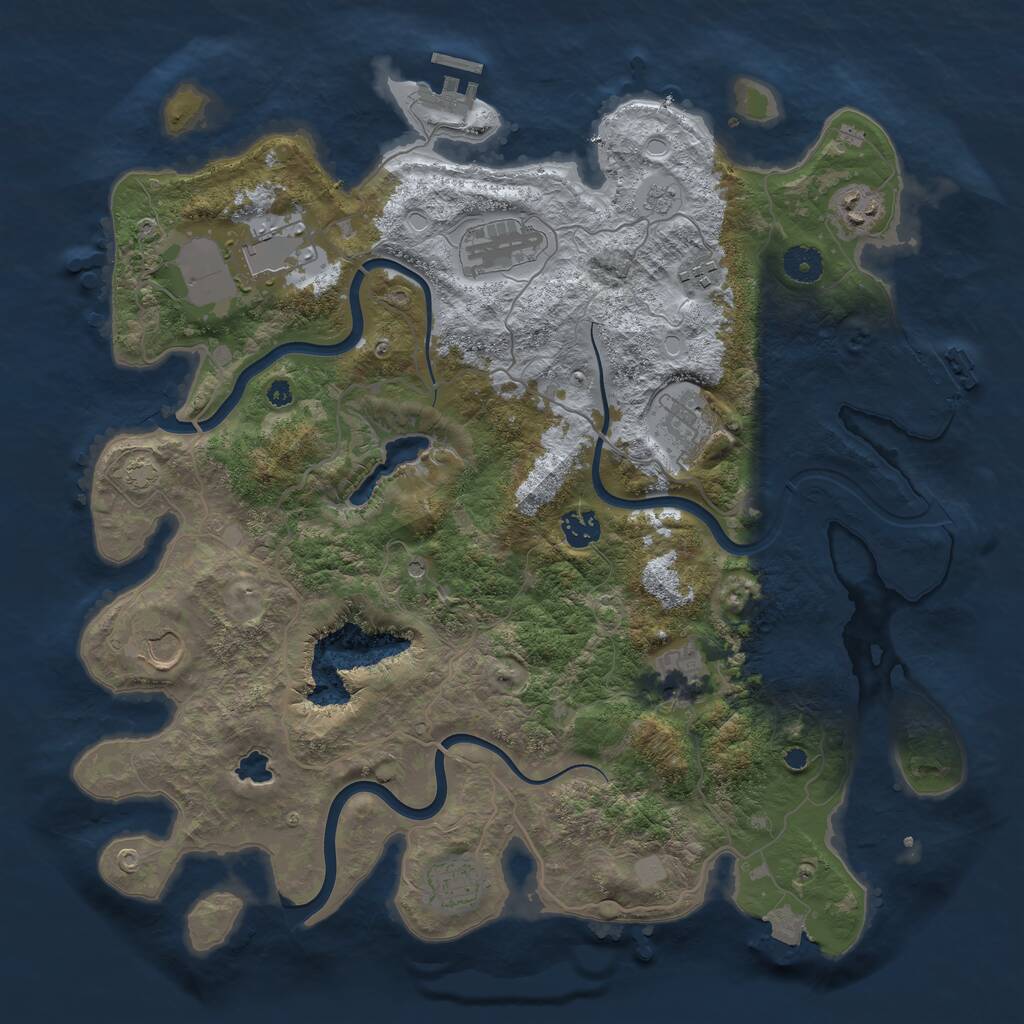 Rust Map: Procedural Map, Size: 4000, Seed: 659697, 15 Monuments