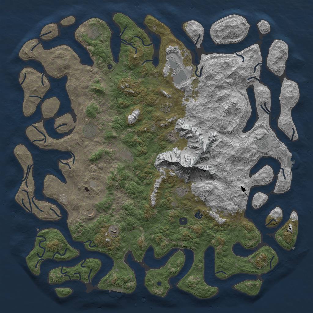 Rust Map: Procedural Map, Size: 6000, Seed: 285540, 19 Monuments