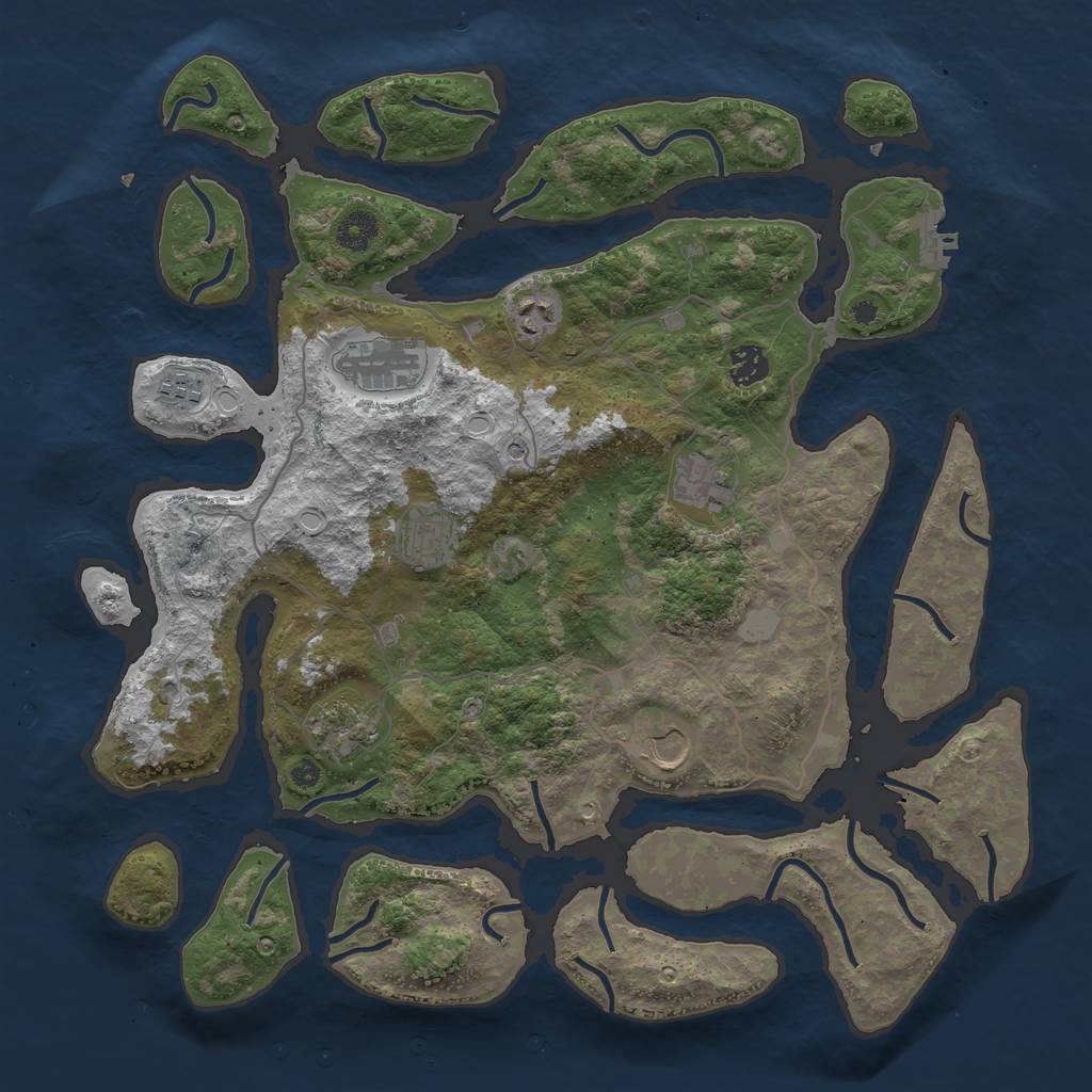 Rust Map: Procedural Map, Size: 4000, Seed: 236547, 15 Monuments