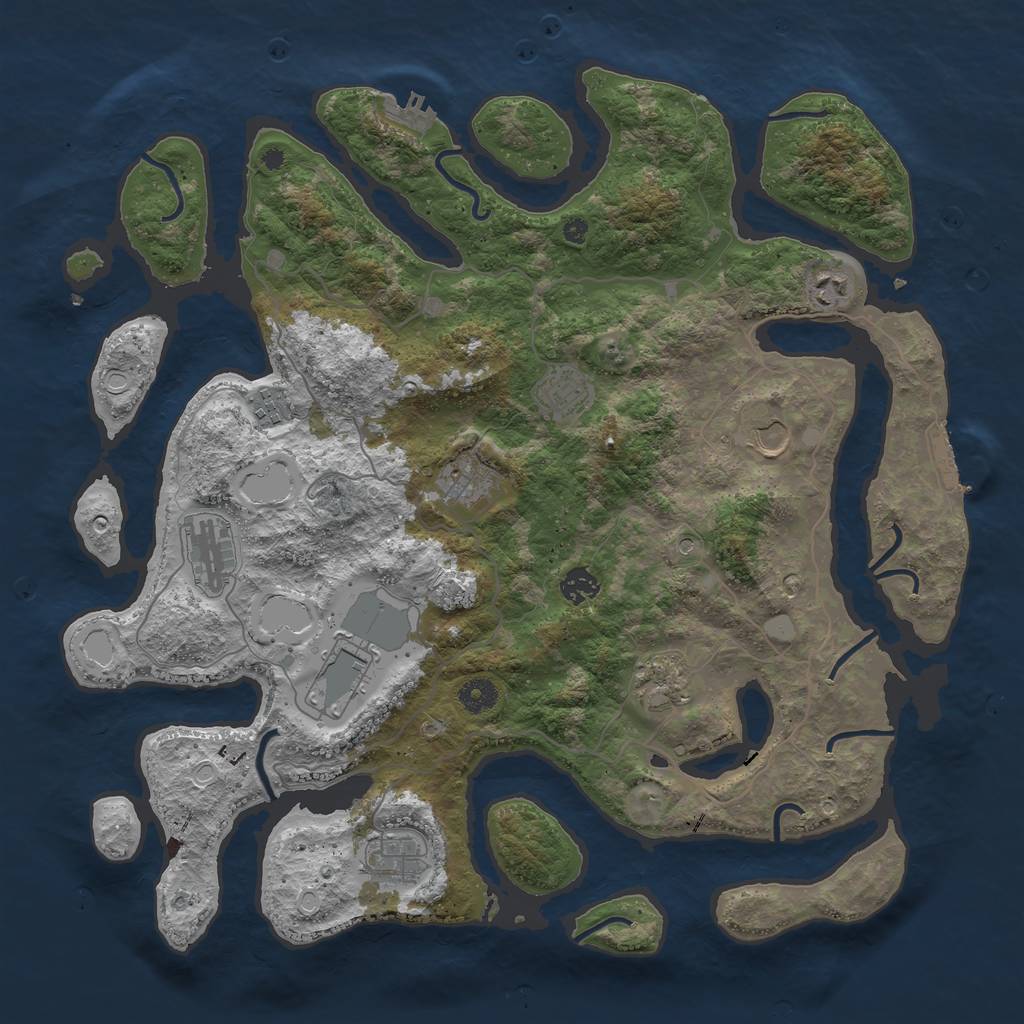 Rust Map: Procedural Map, Size: 4200, Seed: 17777, 18 Monuments
