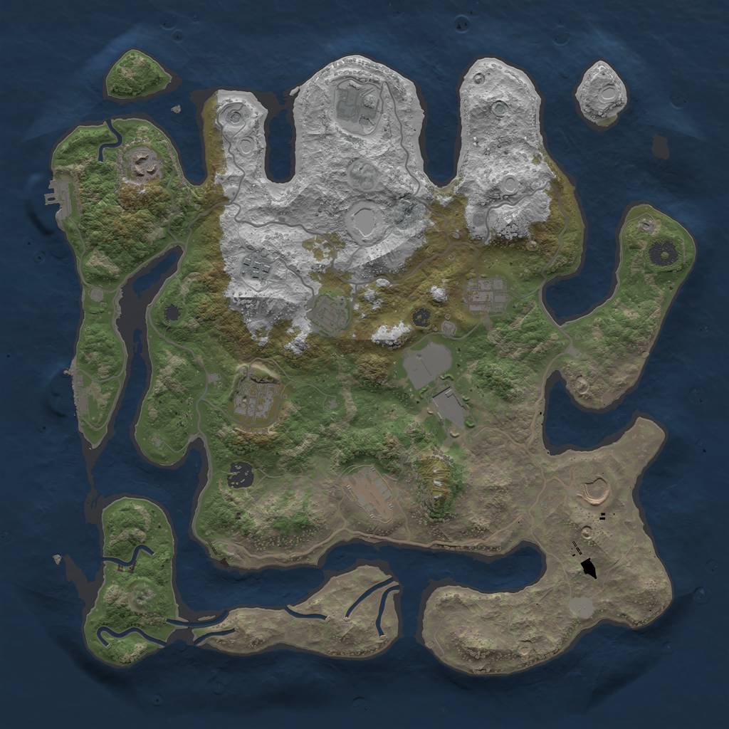 Rust Map: Procedural Map, Size: 4000, Seed: 810270, 18 Monuments