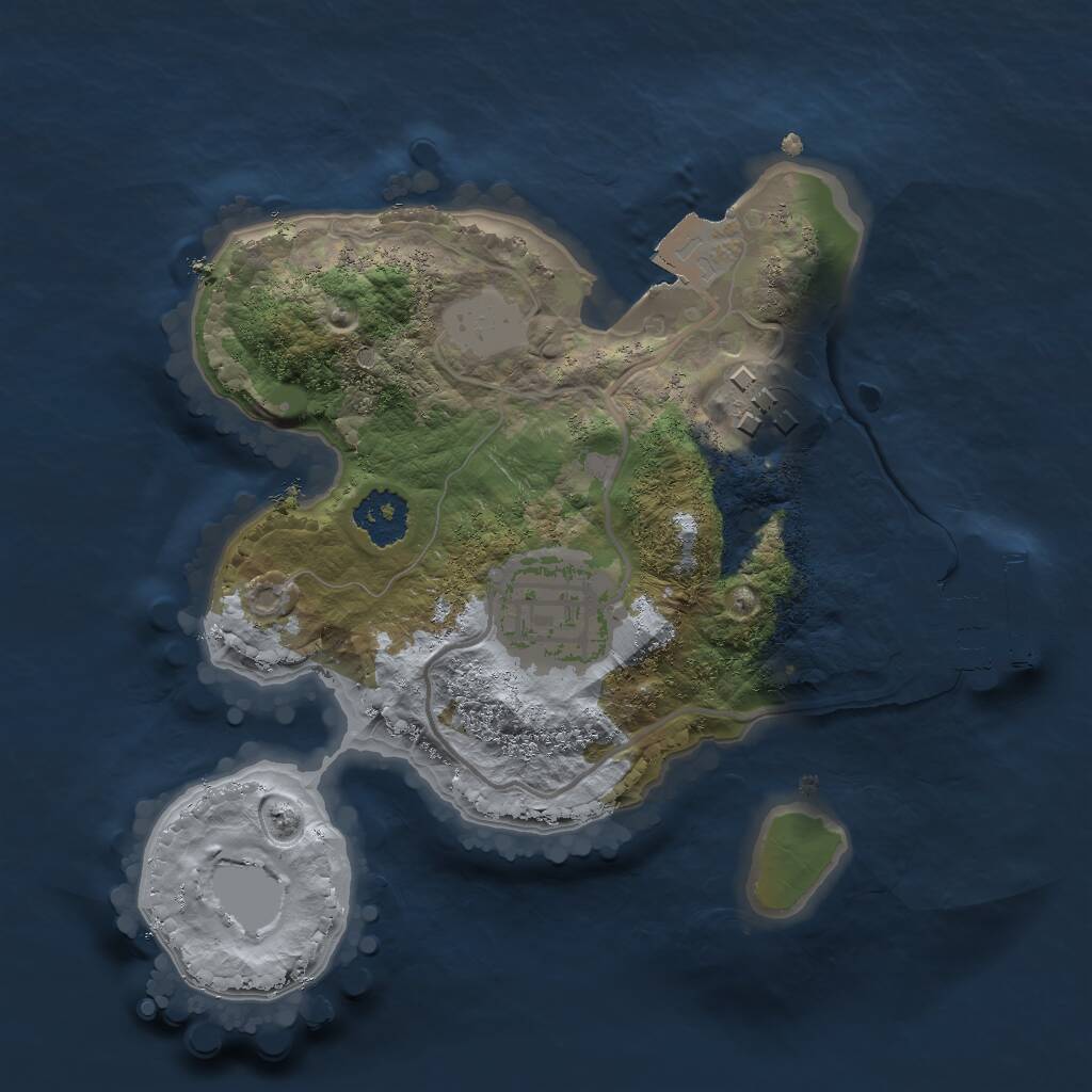 Rust Map: Procedural Map, Size: 2000, Seed: 83576, 4 Monuments