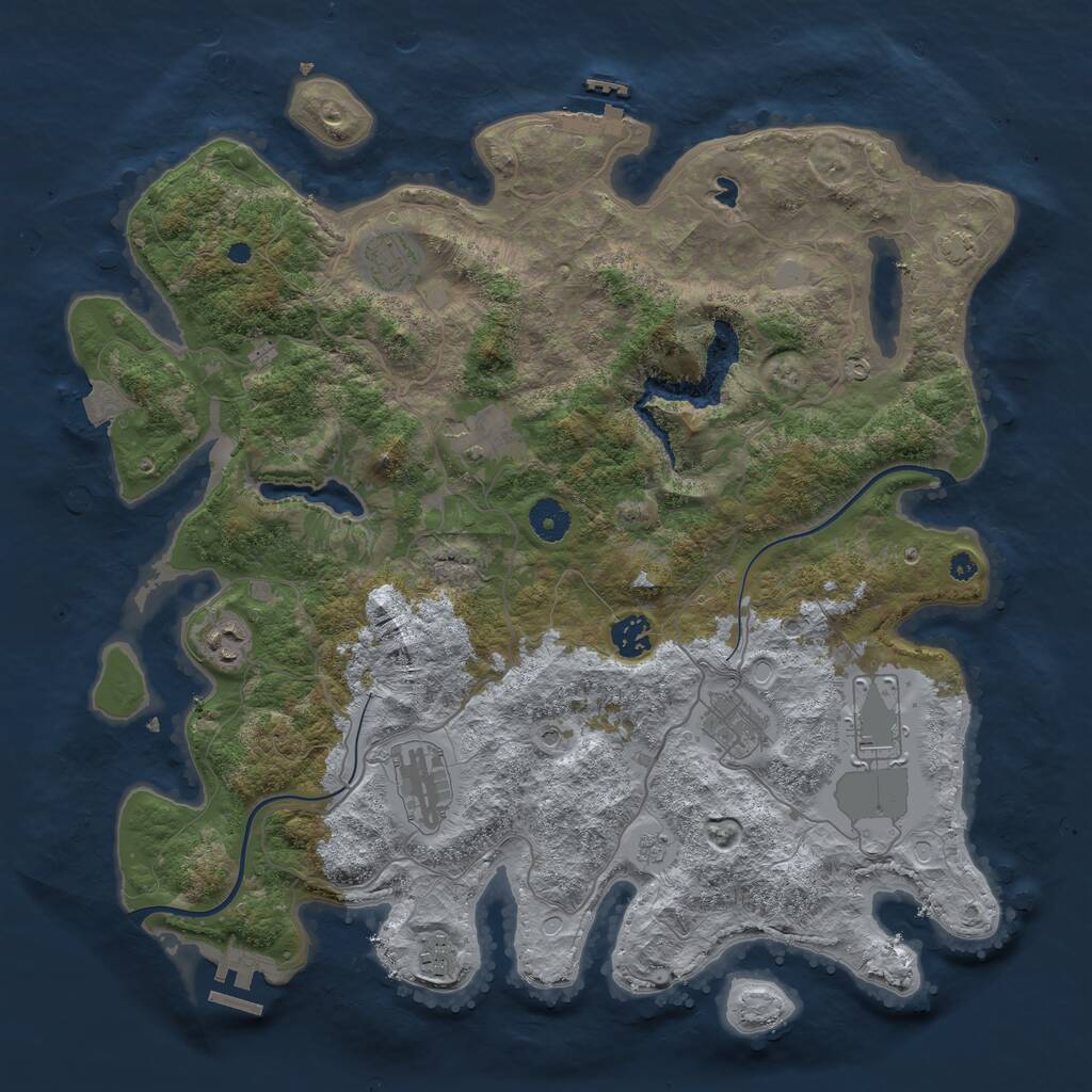 Rust Map: Procedural Map, Size: 4000, Seed: 314089, 14 Monuments