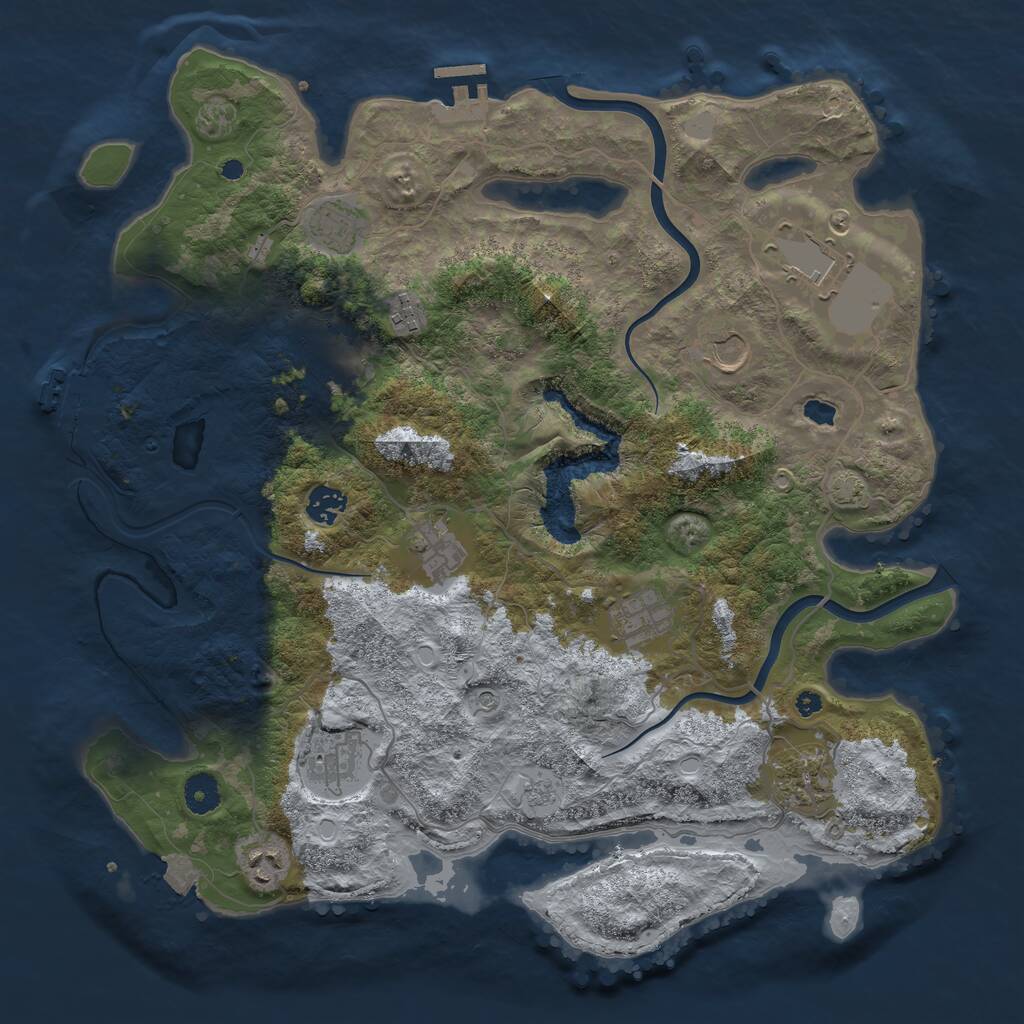 Rust Map: Procedural Map, Size: 4000, Seed: 103512209, 17 Monuments