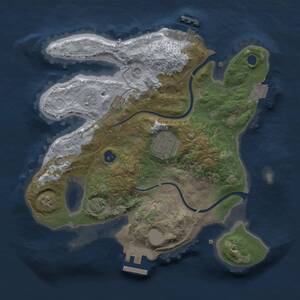 Thumbnail Rust Map: Procedural Map, Size: 2500, Seed: 55555, 7 Monuments