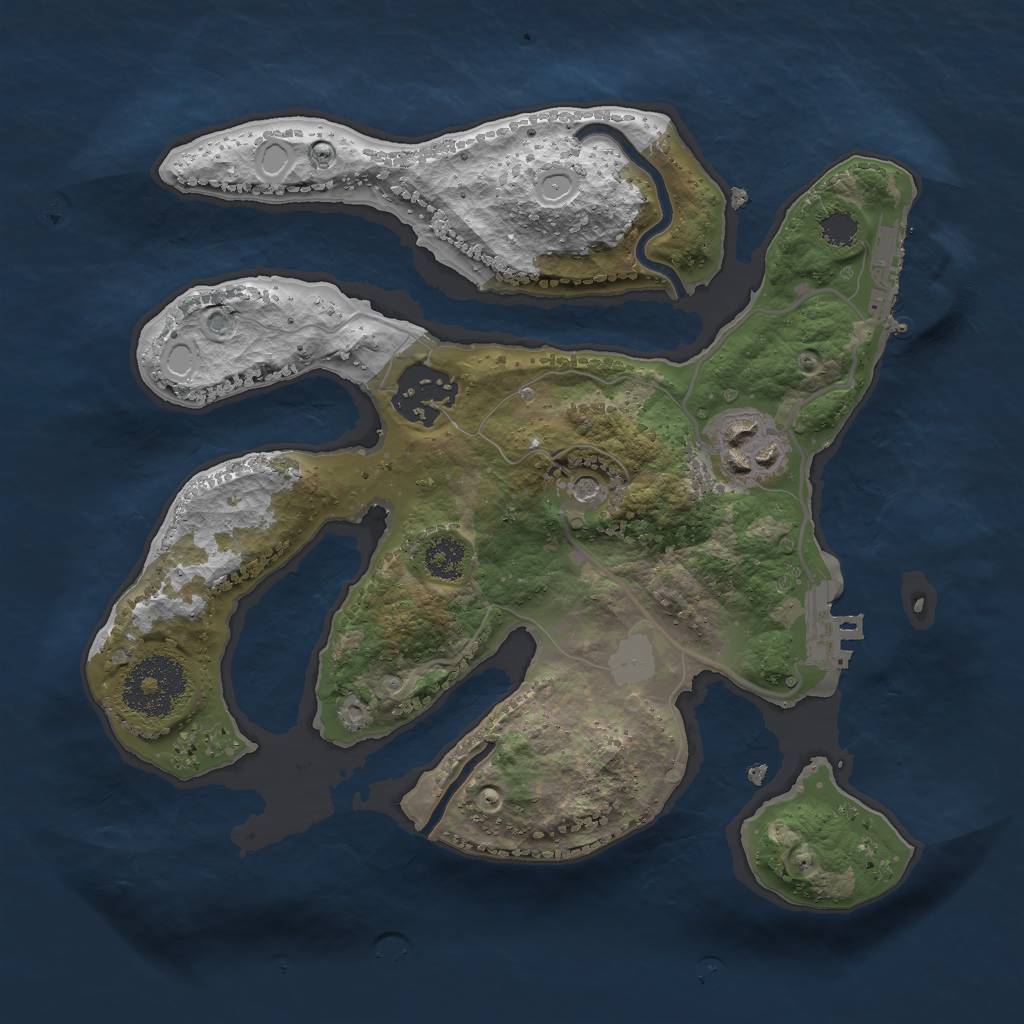 Rust Map: Procedural Map, Size: 2500, Seed: 55555, 10 Monuments