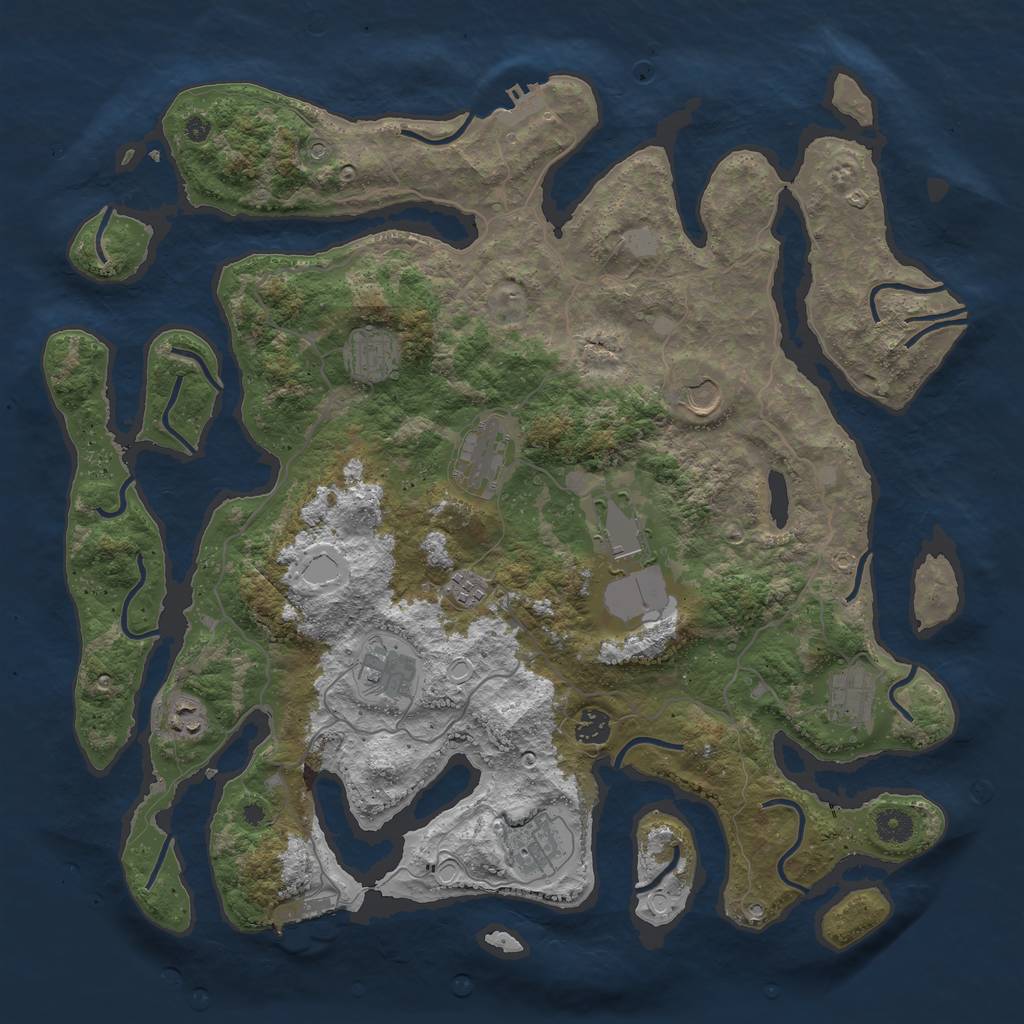 Rust Map: Procedural Map, Size: 4250, Seed: 237469, 18 Monuments