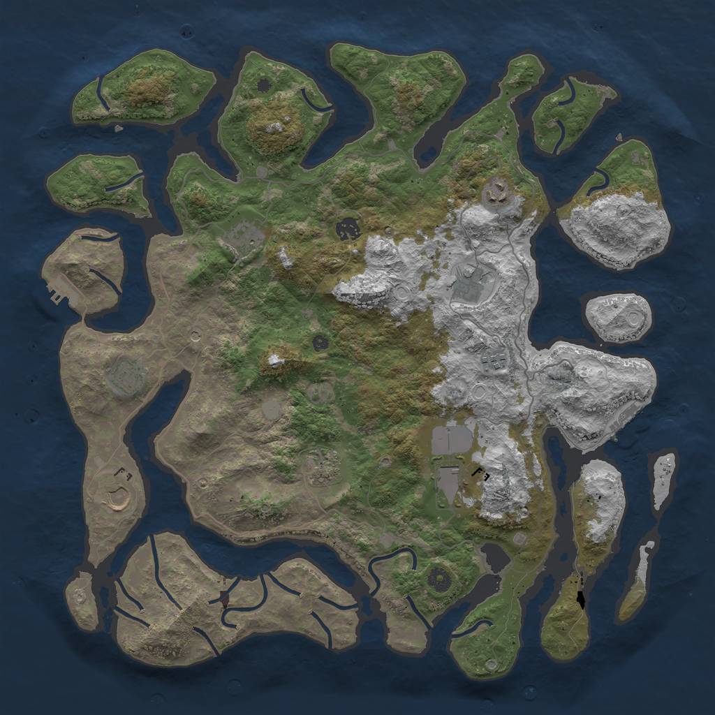 Rust Map: Procedural Map, Size: 4500, Seed: 1948415, 17 Monuments
