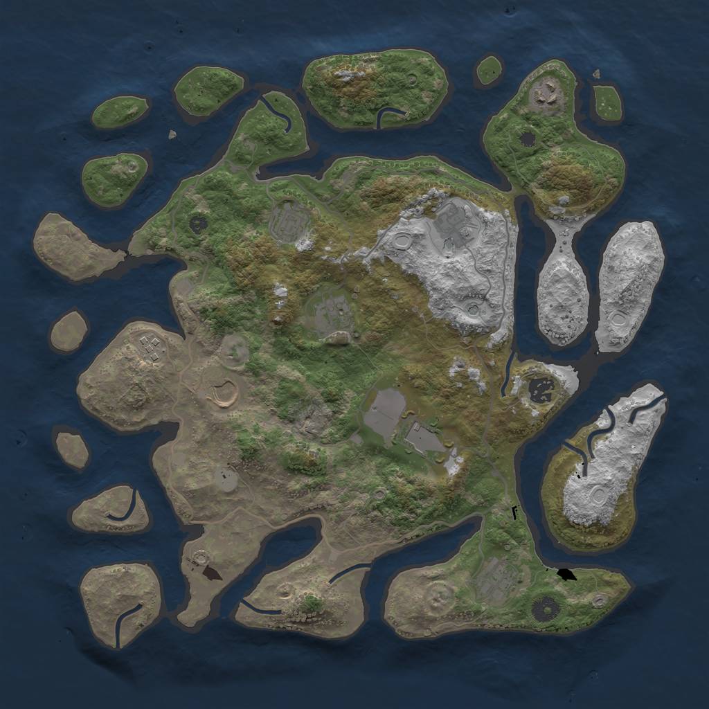 Rust Map: Procedural Map, Size: 4000, Seed: 810638645, 15 Monuments