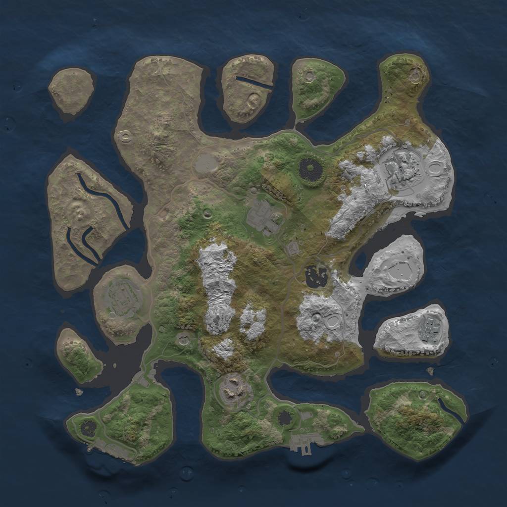Rust Map: Procedural Map, Size: 3250, Seed: 311447, 14 Monuments