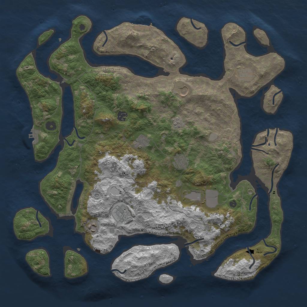 Rust Map: Procedural Map, Size: 4500, Seed: 10539, 17 Monuments