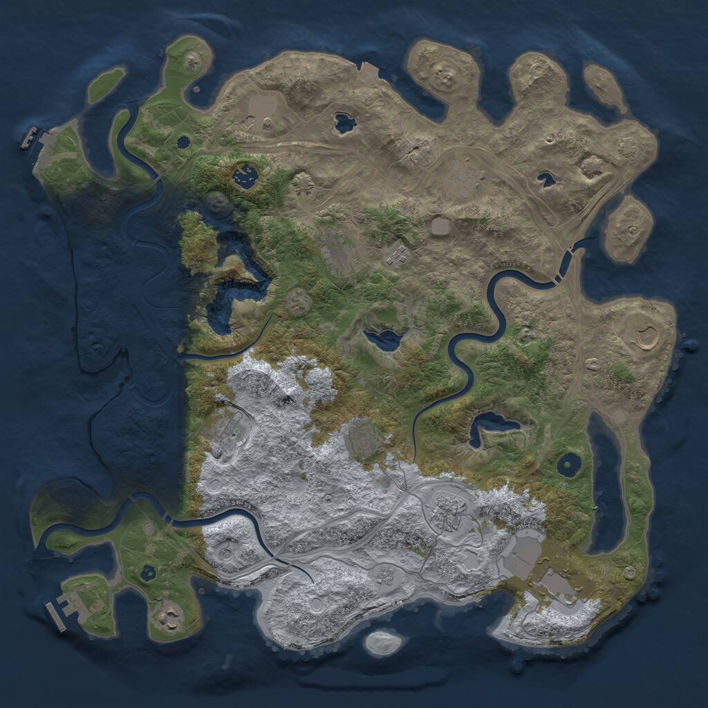 Rust Map: Procedural Map, Size: 4500, Seed: 10539, 17 Monuments