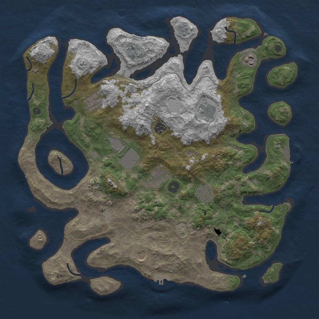 Rust Map: Procedural Map, Size: 4250, Seed: 30565, 17 Monuments