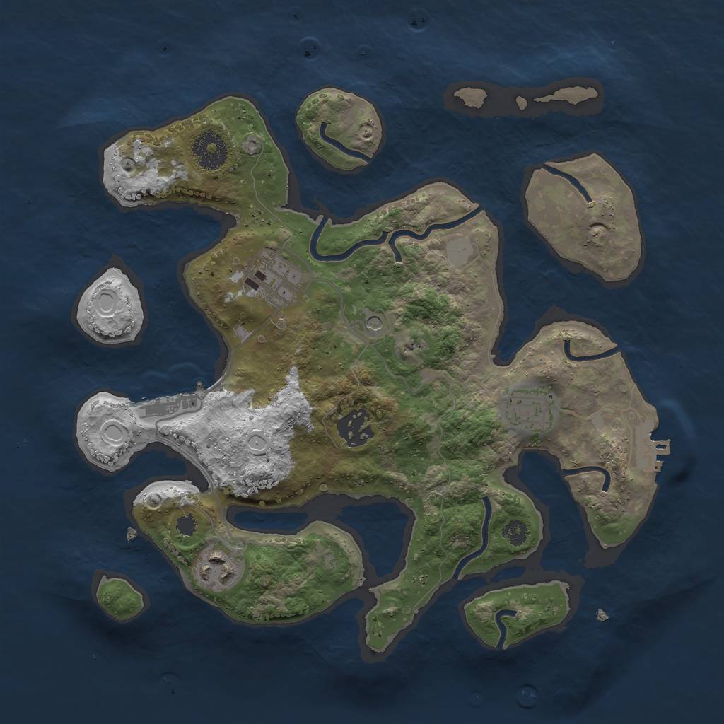 Rust Map: Procedural Map, Size: 3000, Seed: 111887486, 12 Monuments